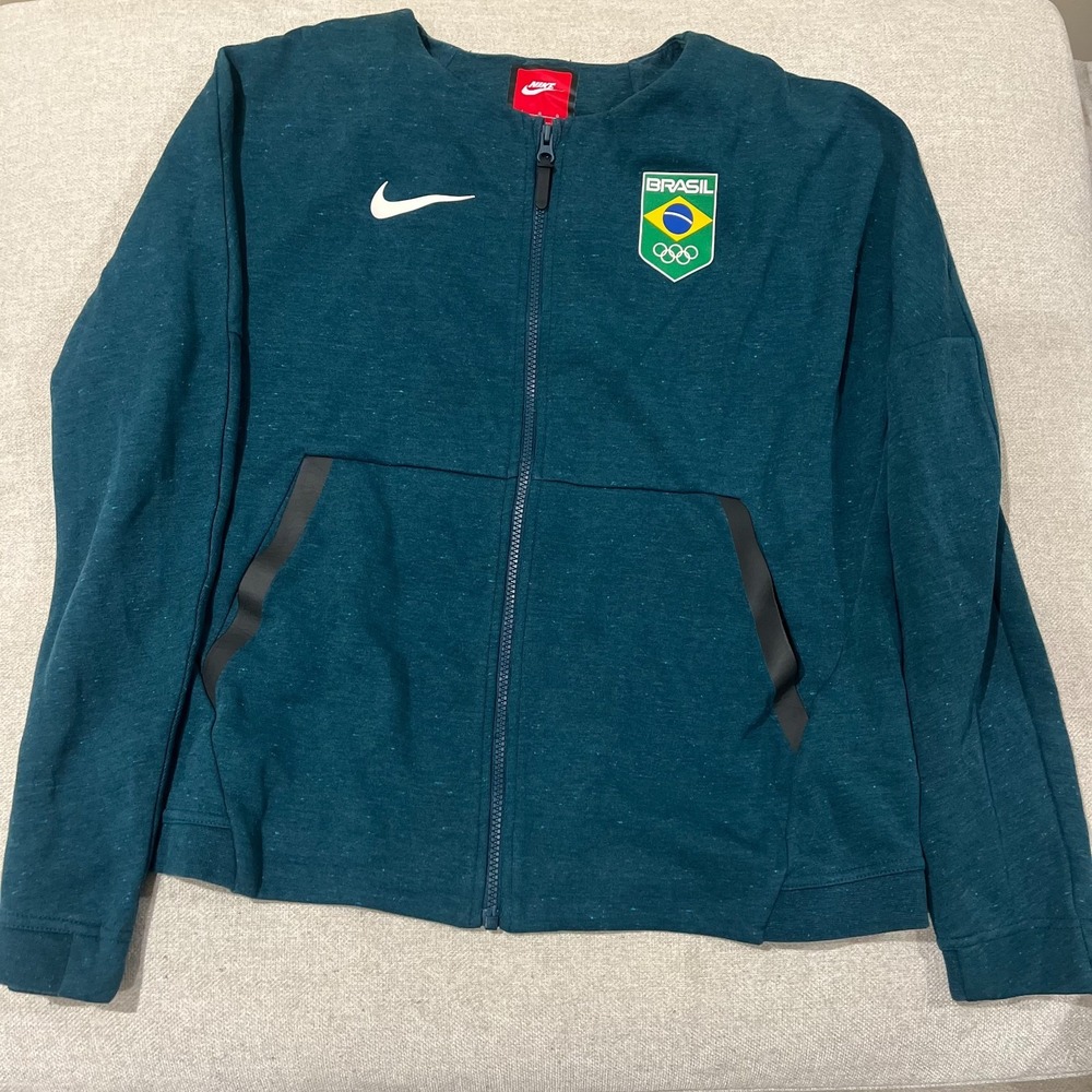 Size L Nike Olympic Sportswear Womens Tech Fleece Brazil Team Full Zip Jacket